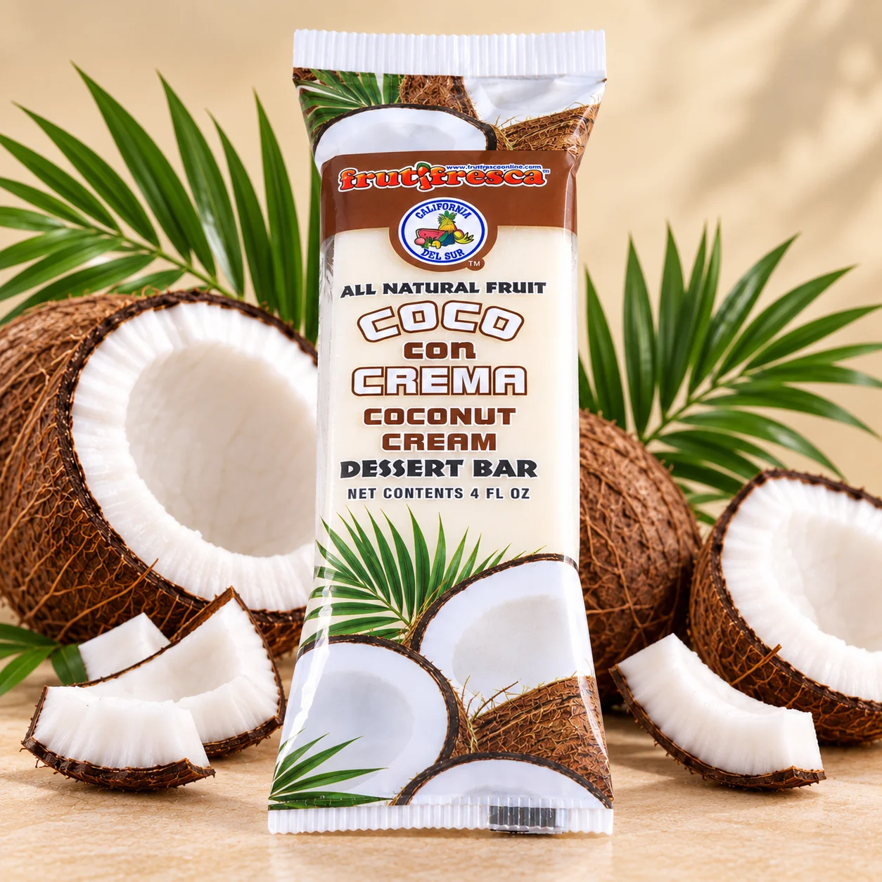 Paleta de coco con crema FrutiFresca