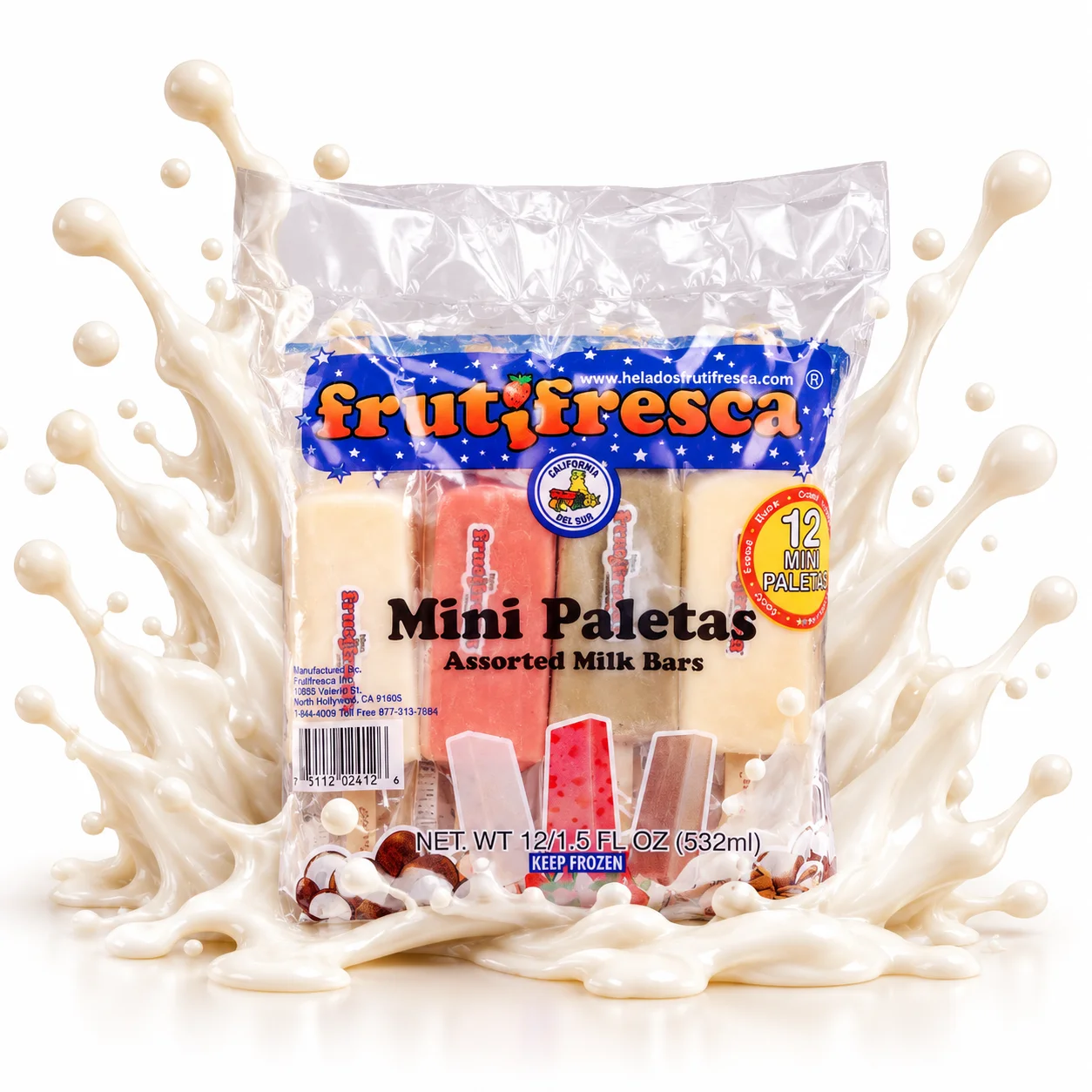 Mini Paletas FrutiFresca en Leche Splash FrutiFresca