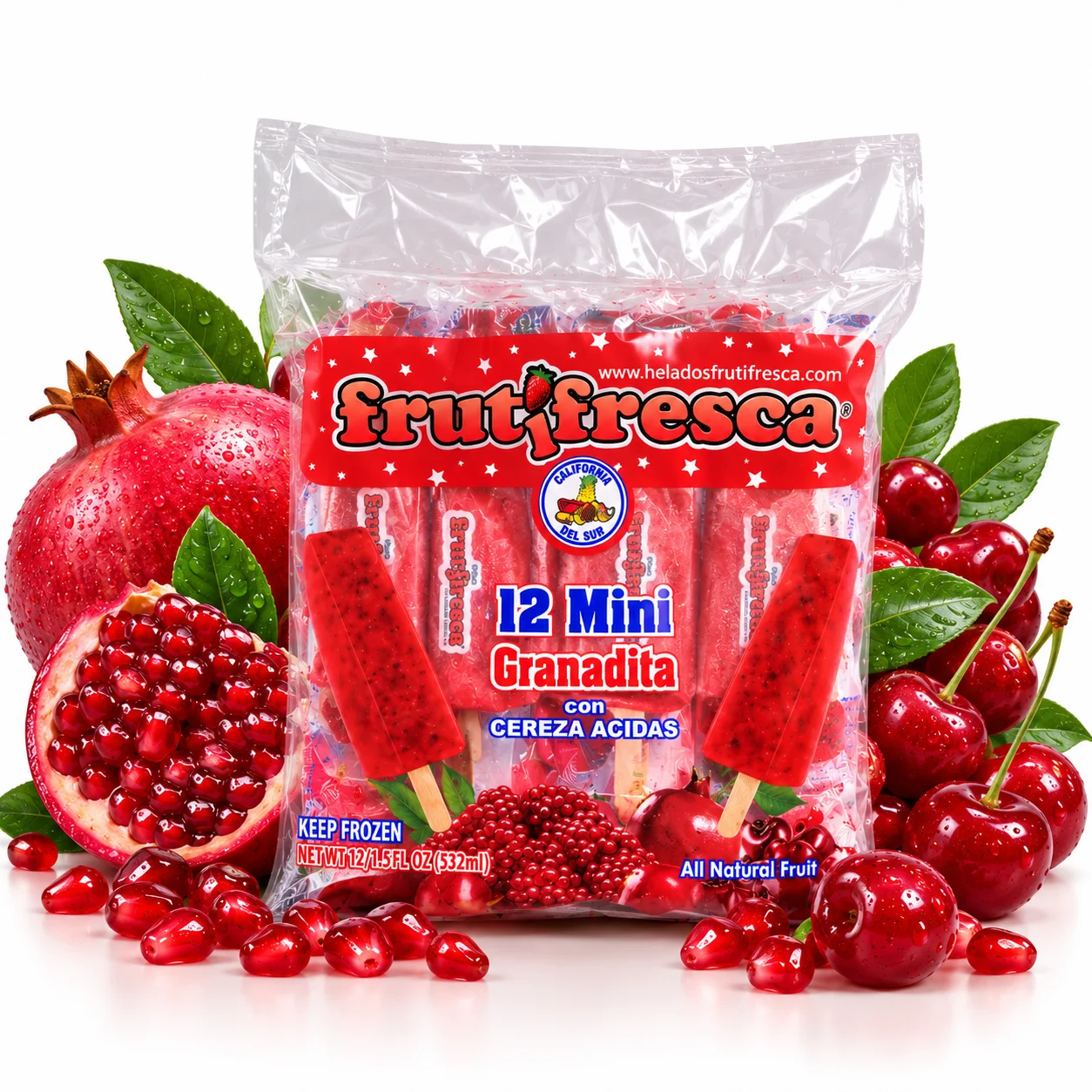 Pack de Mini Polos de Granada y Cereza FrutiFresca